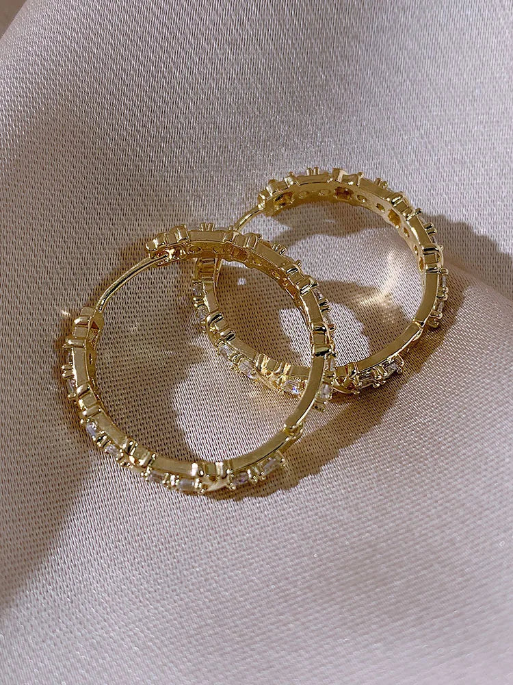 Zircon X Hoop Earrings