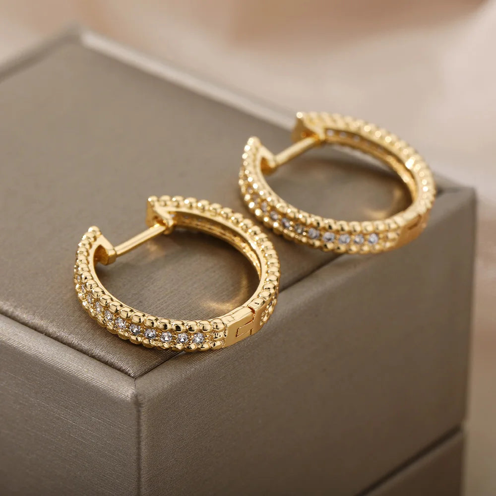 Zircon Hoop Earrings