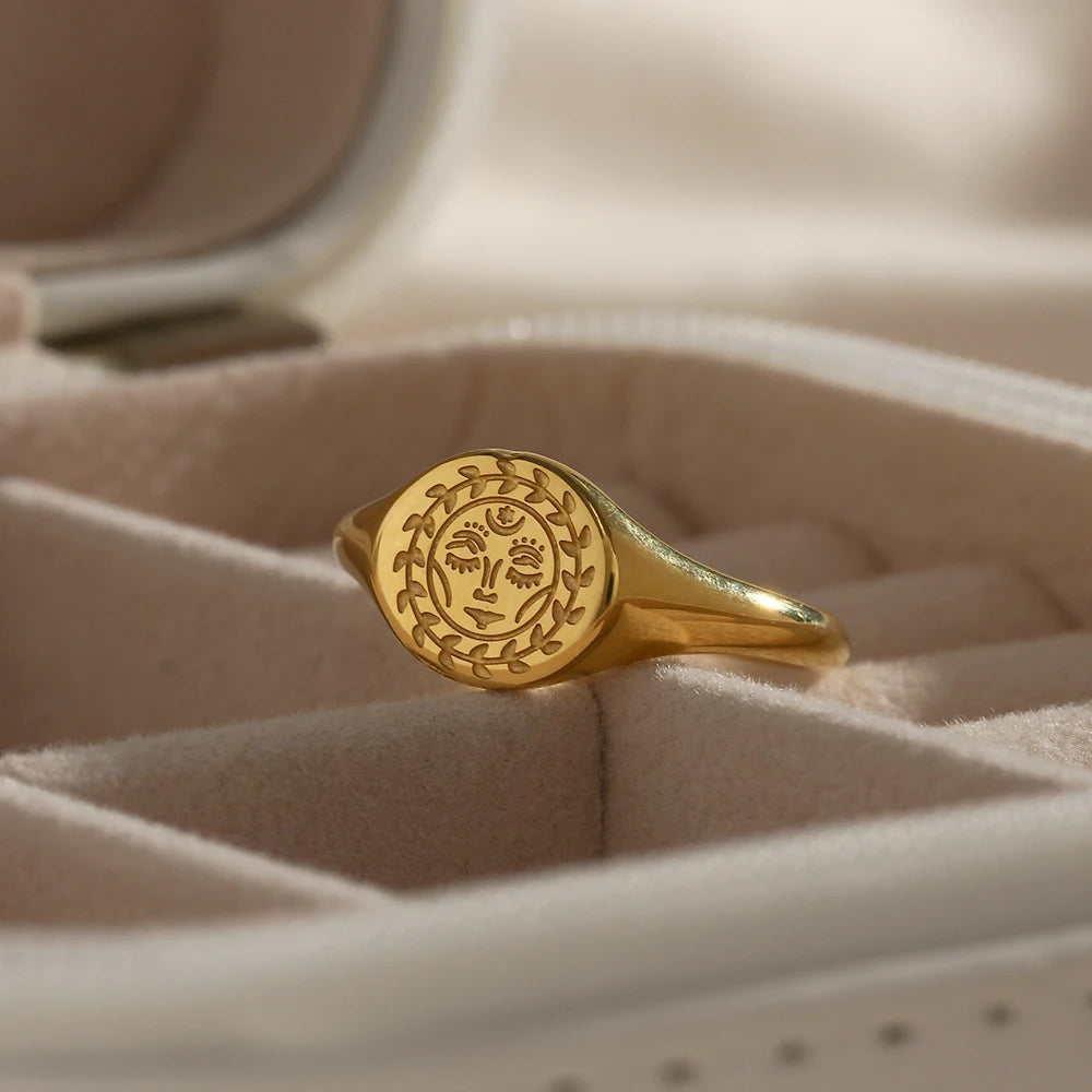 Gold Plated Spiritual Symbol Ring