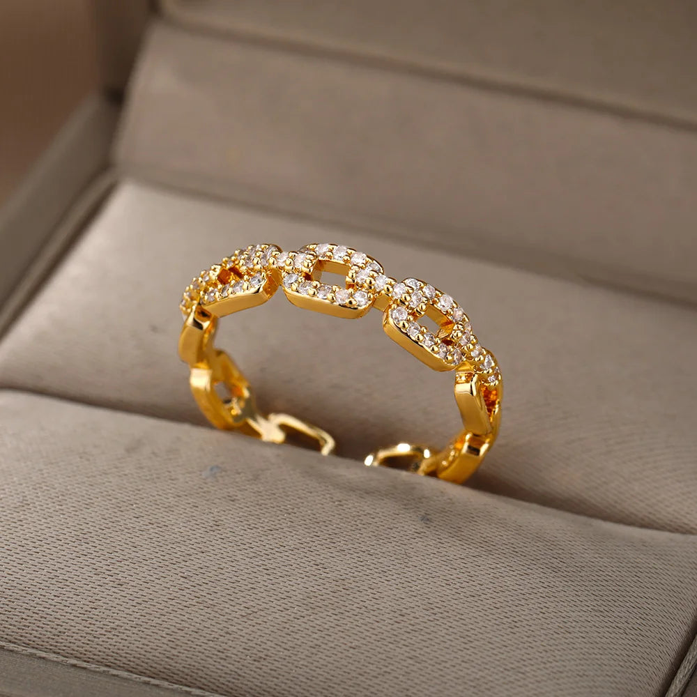 Gold Plated Chain Link Ring