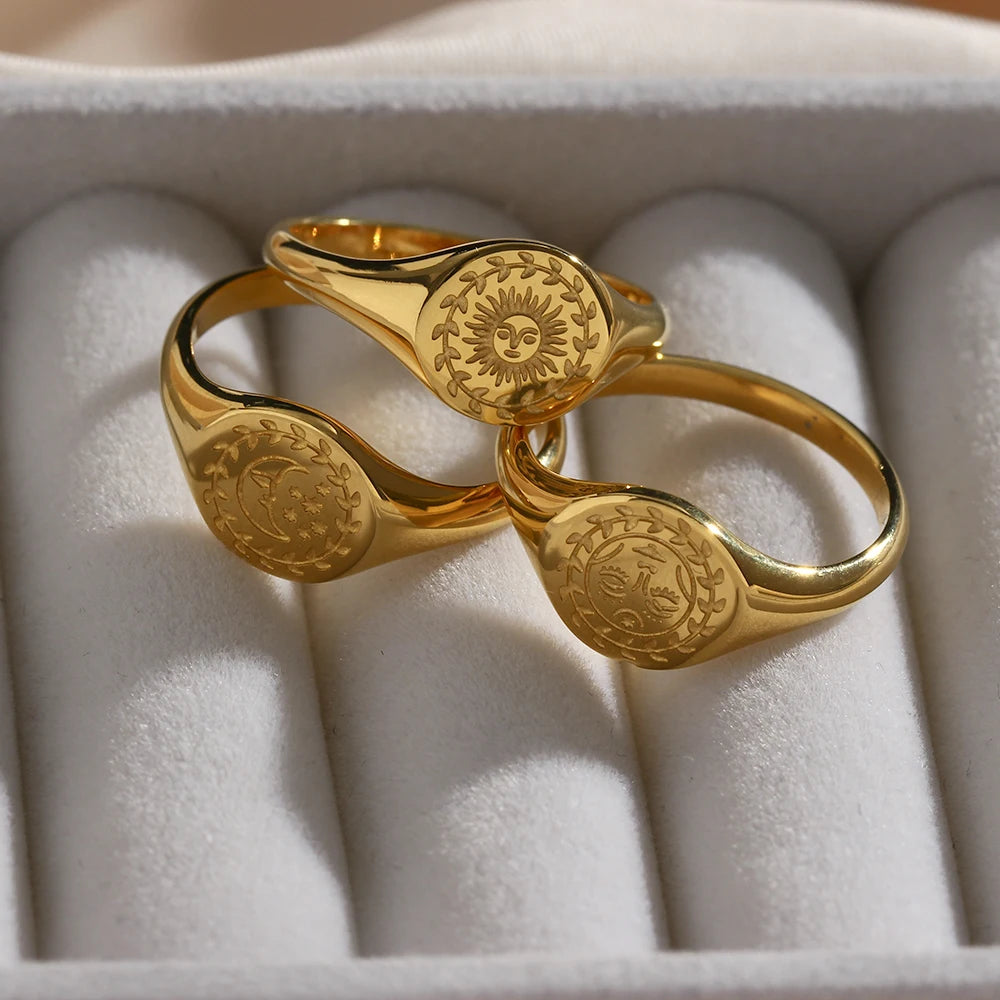 Gold Plated Spiritual Symbol Ring