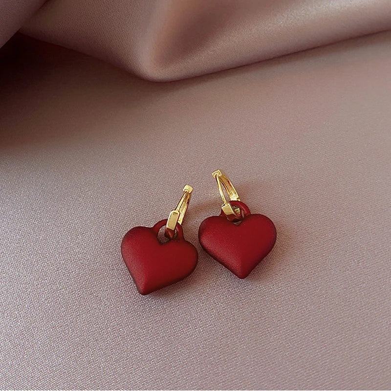 Frosted Heart Earrings