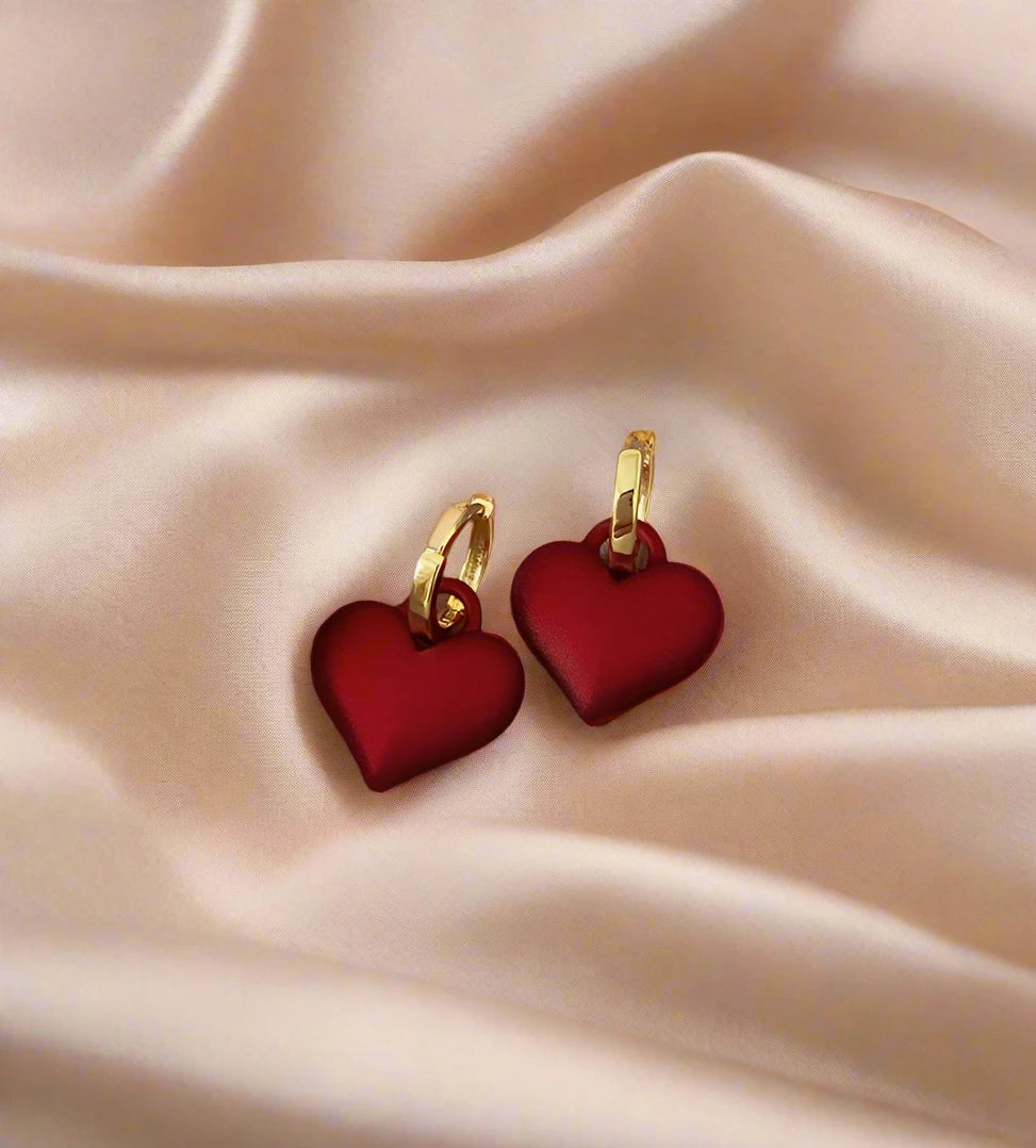 Frosted Heart Earrings