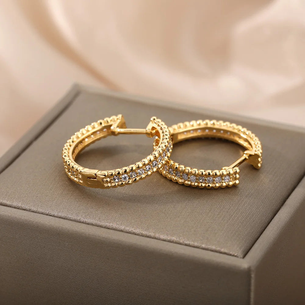 Zircon Hoop Earrings