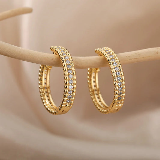 Zircon Hoop Earrings