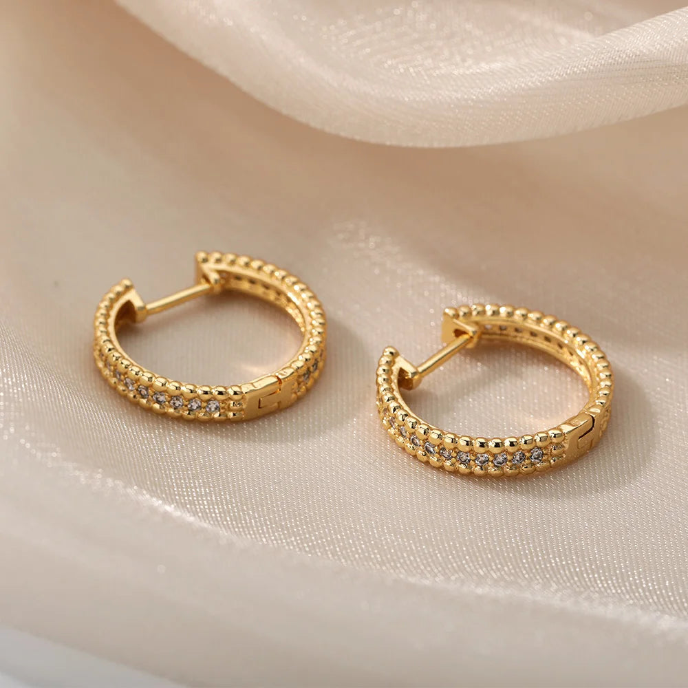 Zircon Hoop Earrings