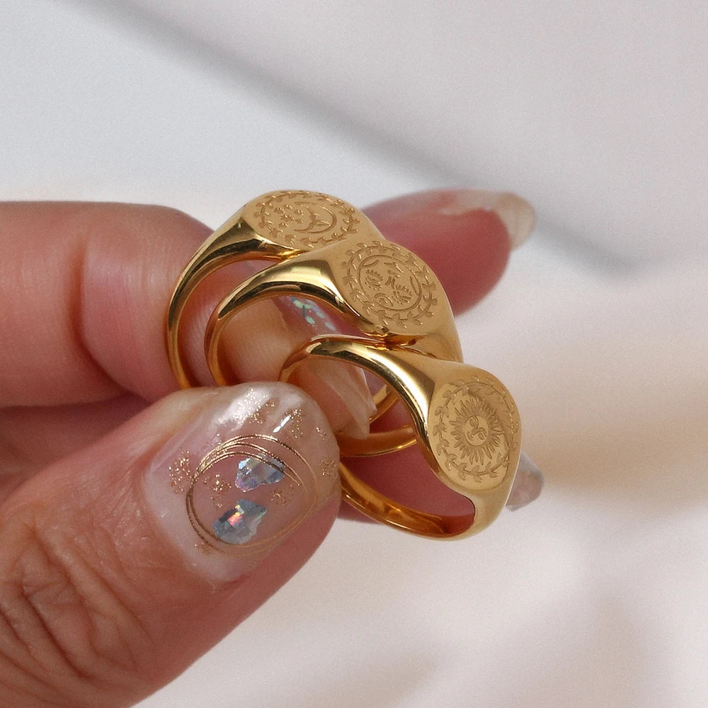 Gold Plated Spiritual Symbol Ring