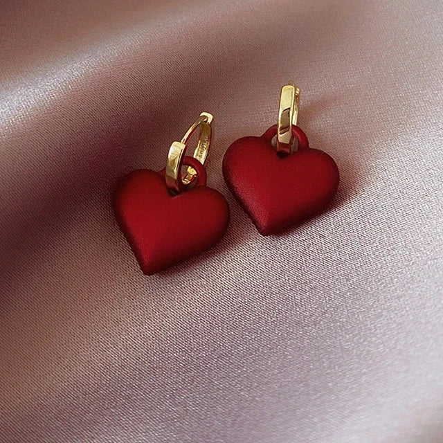 Frosted Heart Earrings