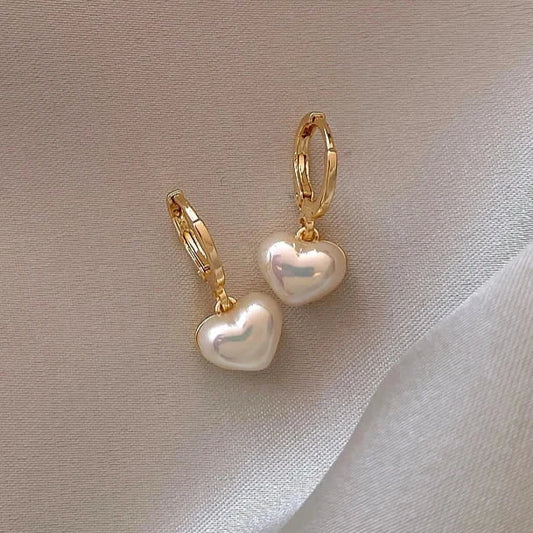 Pearl Heart Earrings