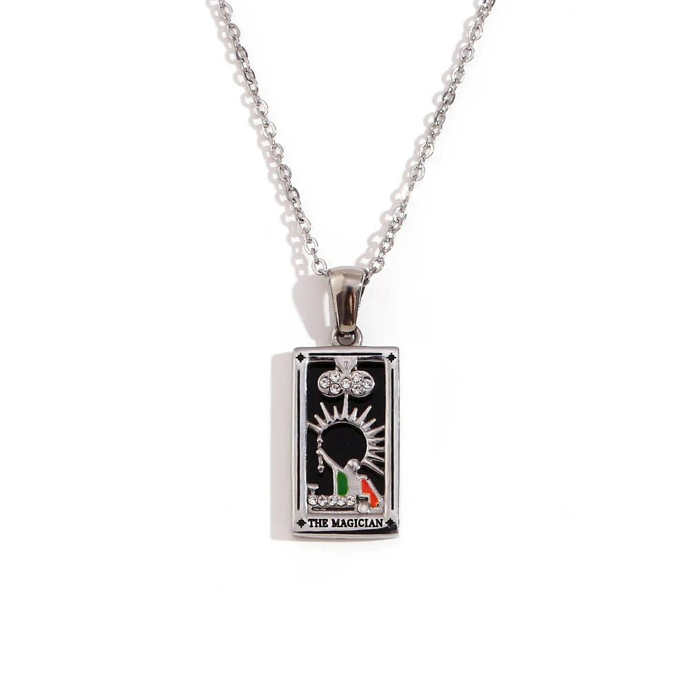 Gold Plated Tarot Card Necklace