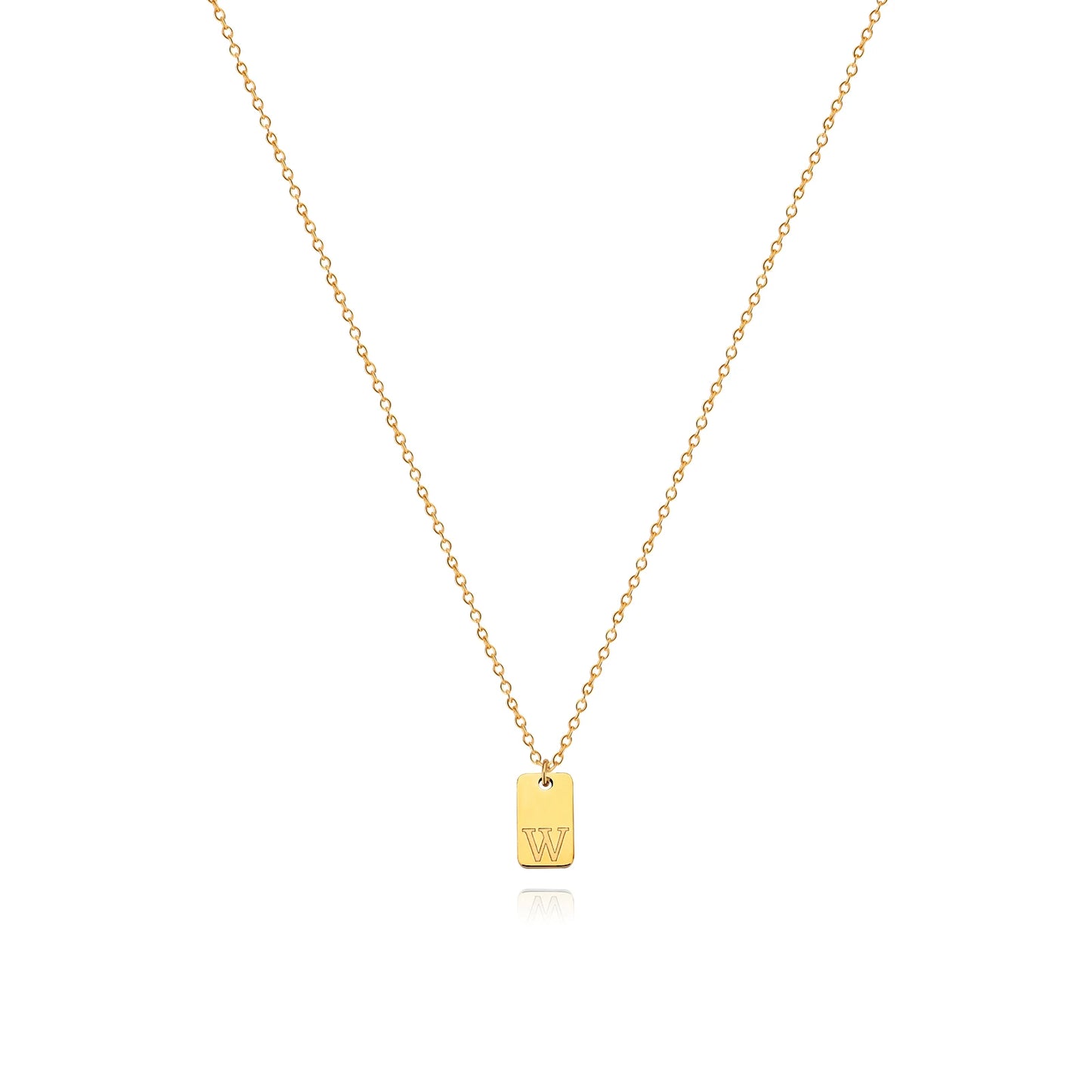 Unisex Engraved Initial Letter Necklace