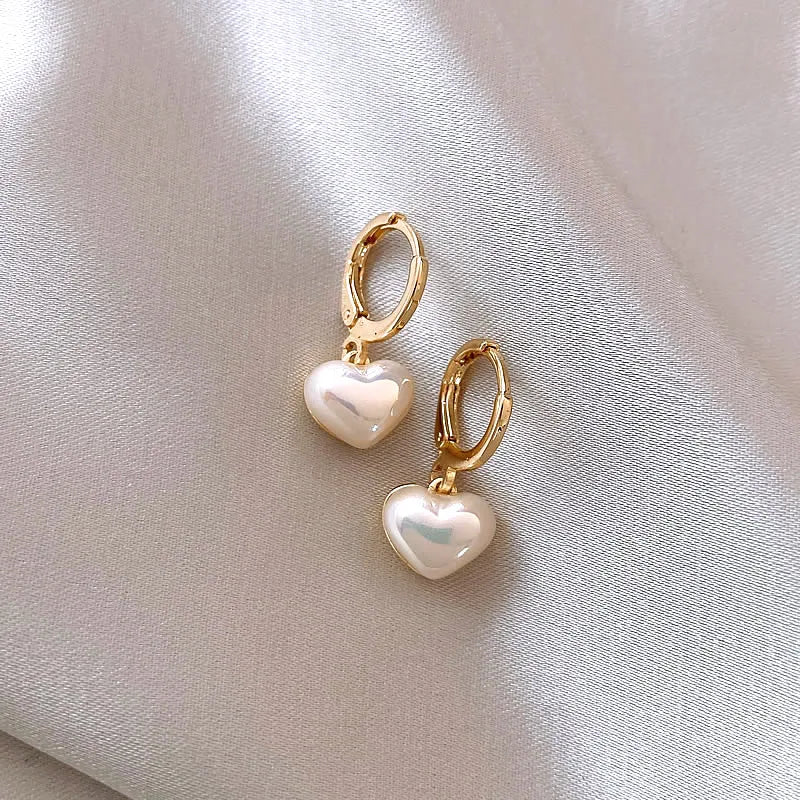 Pearl Heart Earrings