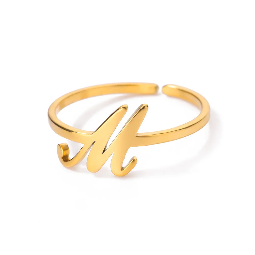 Calligraphy Initial Letter Ring