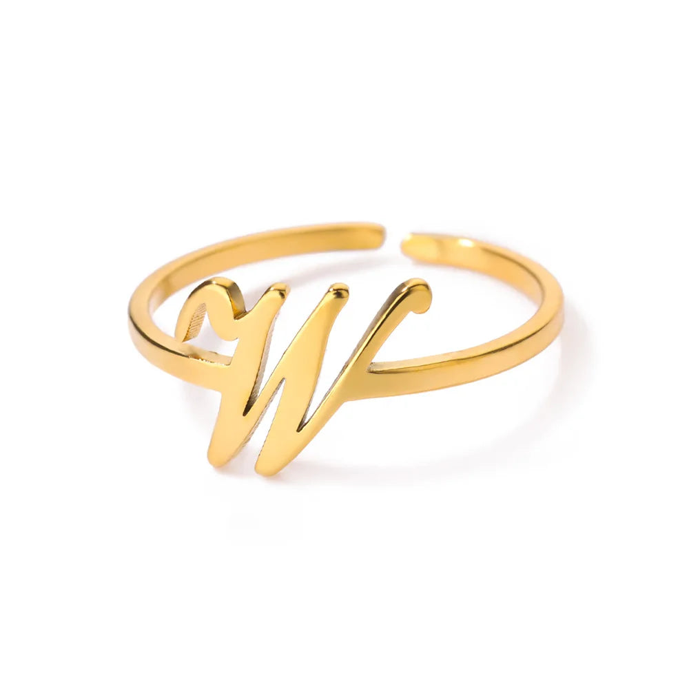 Calligraphy Initial Letter Ring