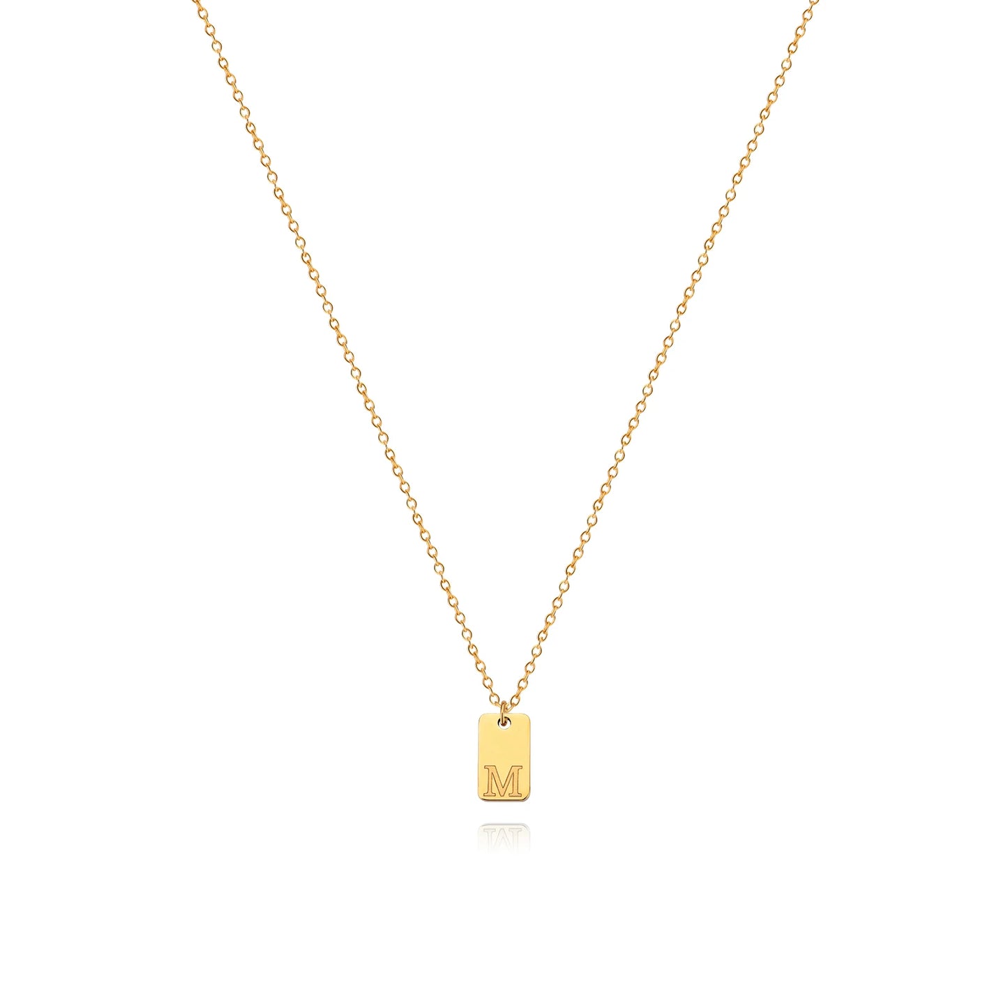 Unisex Engraved Initial Letter Necklace