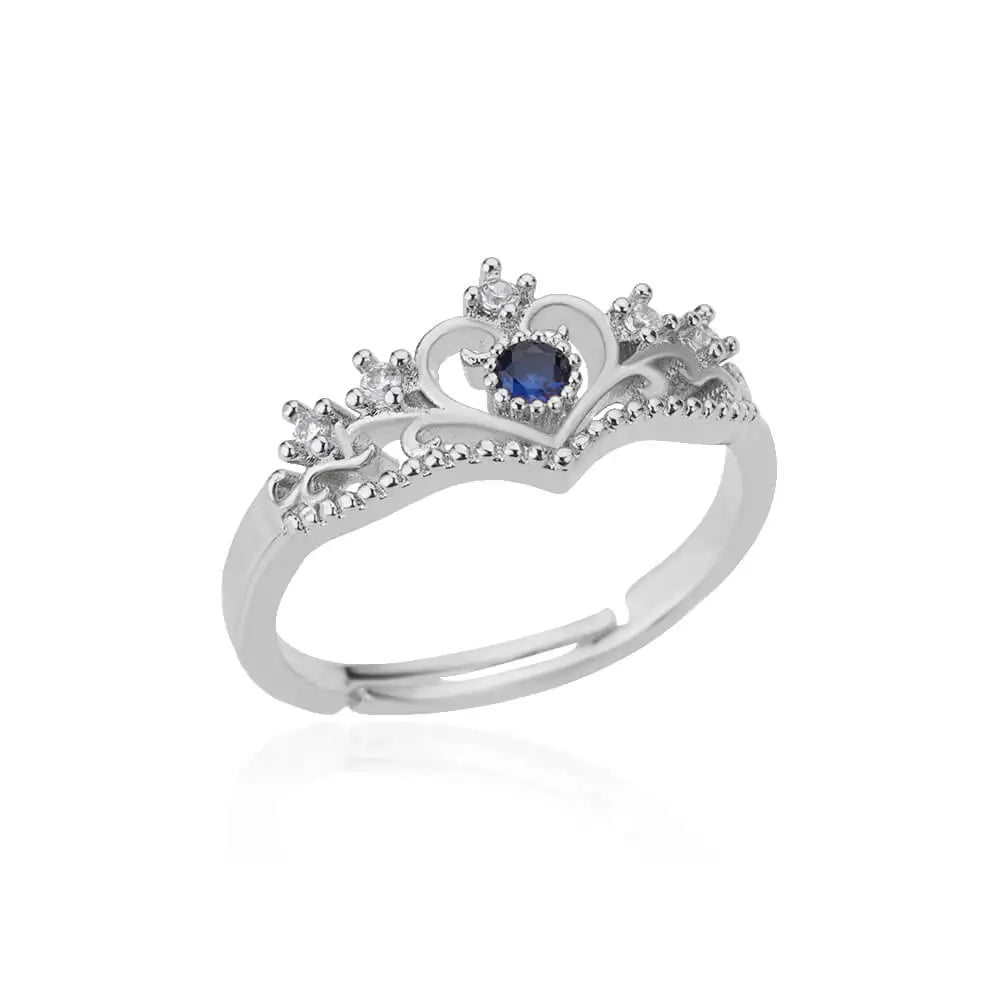 Royal Blue Zircon Crown Ring