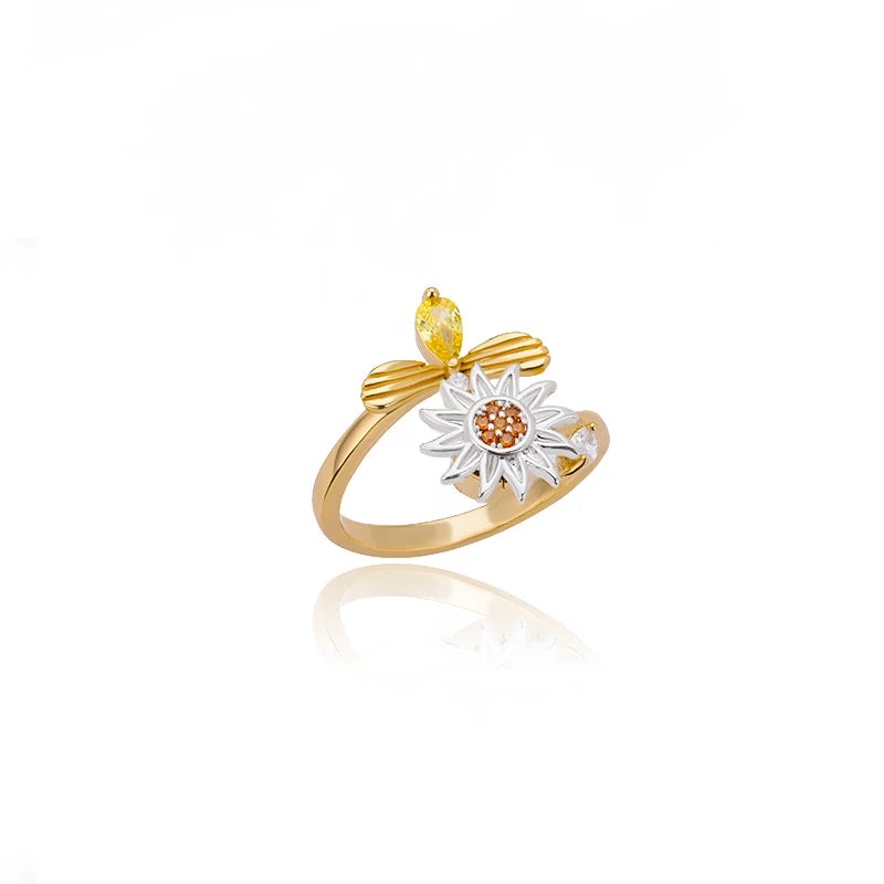 Bee & Sunflower Fidget Ring