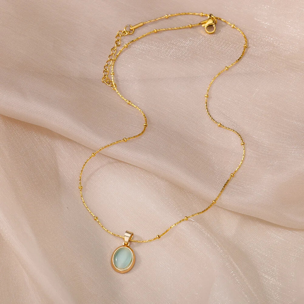 Oval Opal Necklace