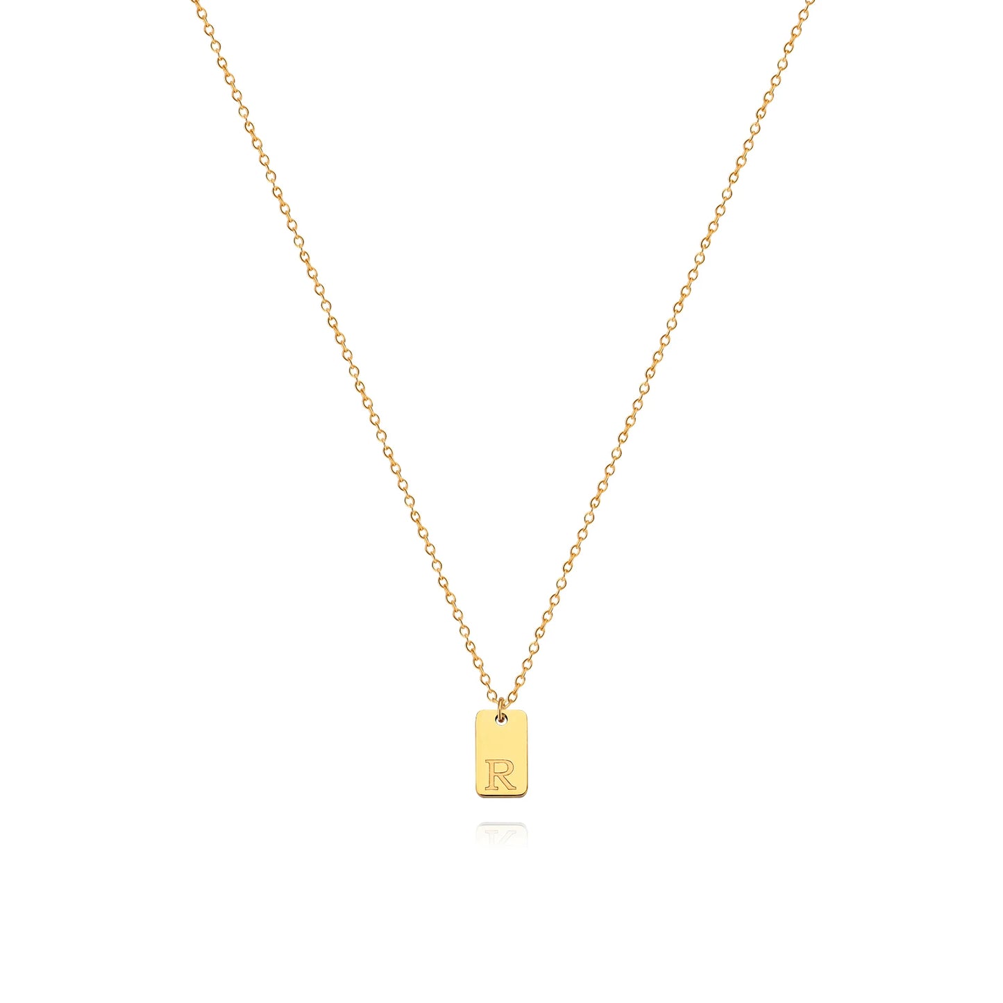 Unisex Engraved Initial Letter Necklace