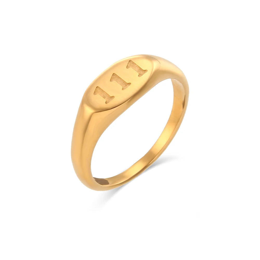 Gold Plated Angel Number Ring