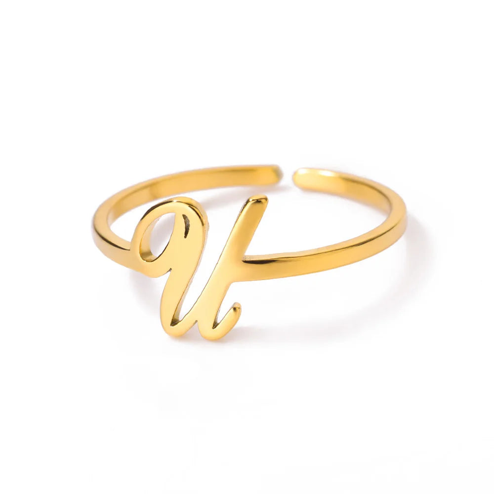 Calligraphy Initial Letter Ring