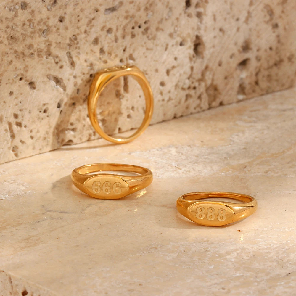 Gold Plated Angel Number Ring