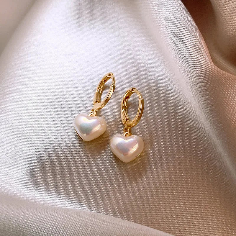 Pearl Heart Earrings