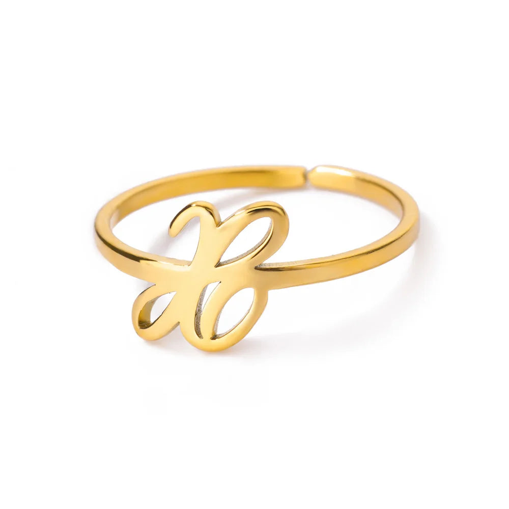 Calligraphy Initial Letter Ring