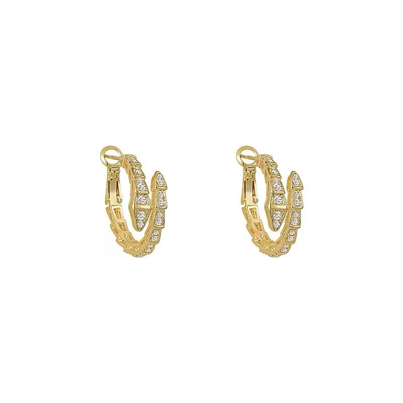 Snake Design Hoop Earrings