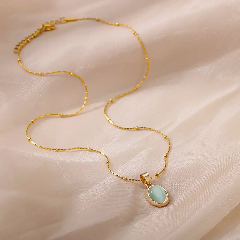 Oval Opal Necklace