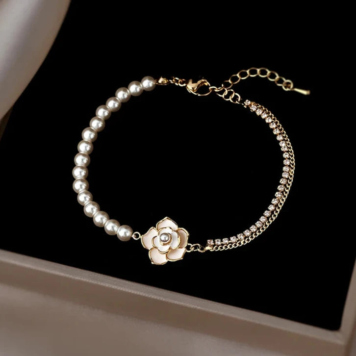 Asymmetric Camellia Flower Bracelet