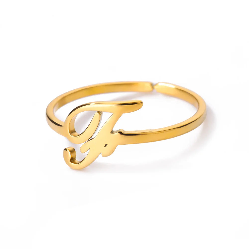 Calligraphy Initial Letter Ring