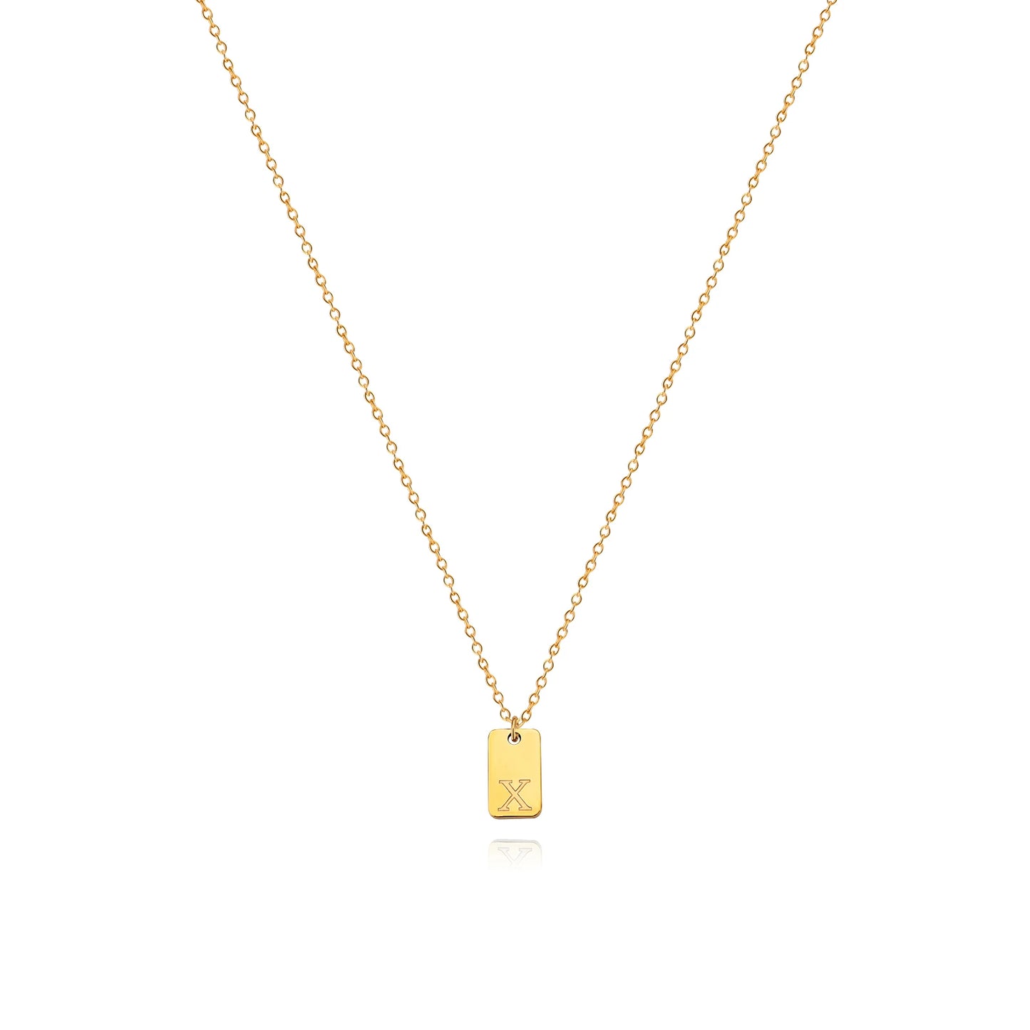 Unisex Engraved Initial Letter Necklace