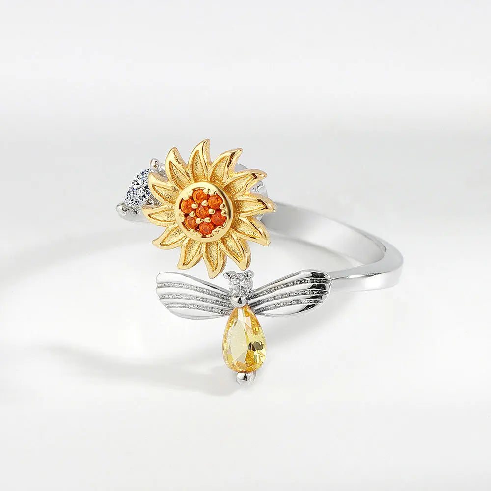 Bee & Sunflower Fidget Ring