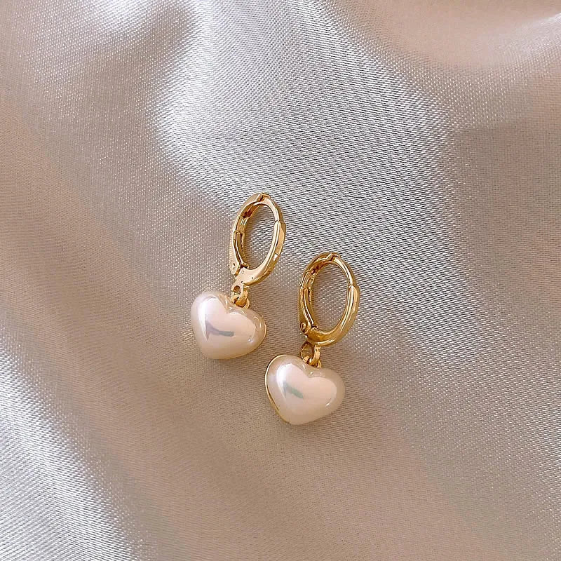 Pearl Heart Earrings