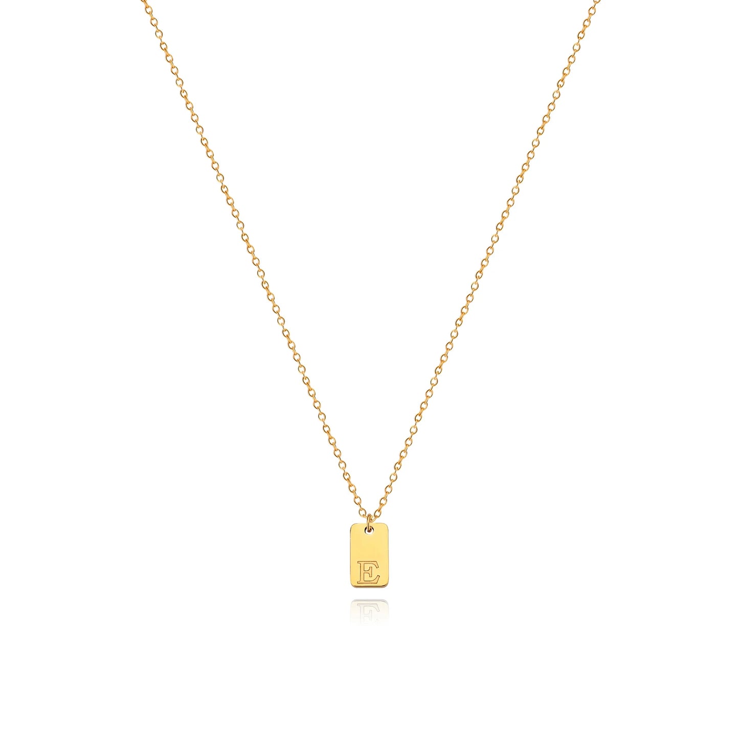 Unisex Engraved Initial Letter Necklace