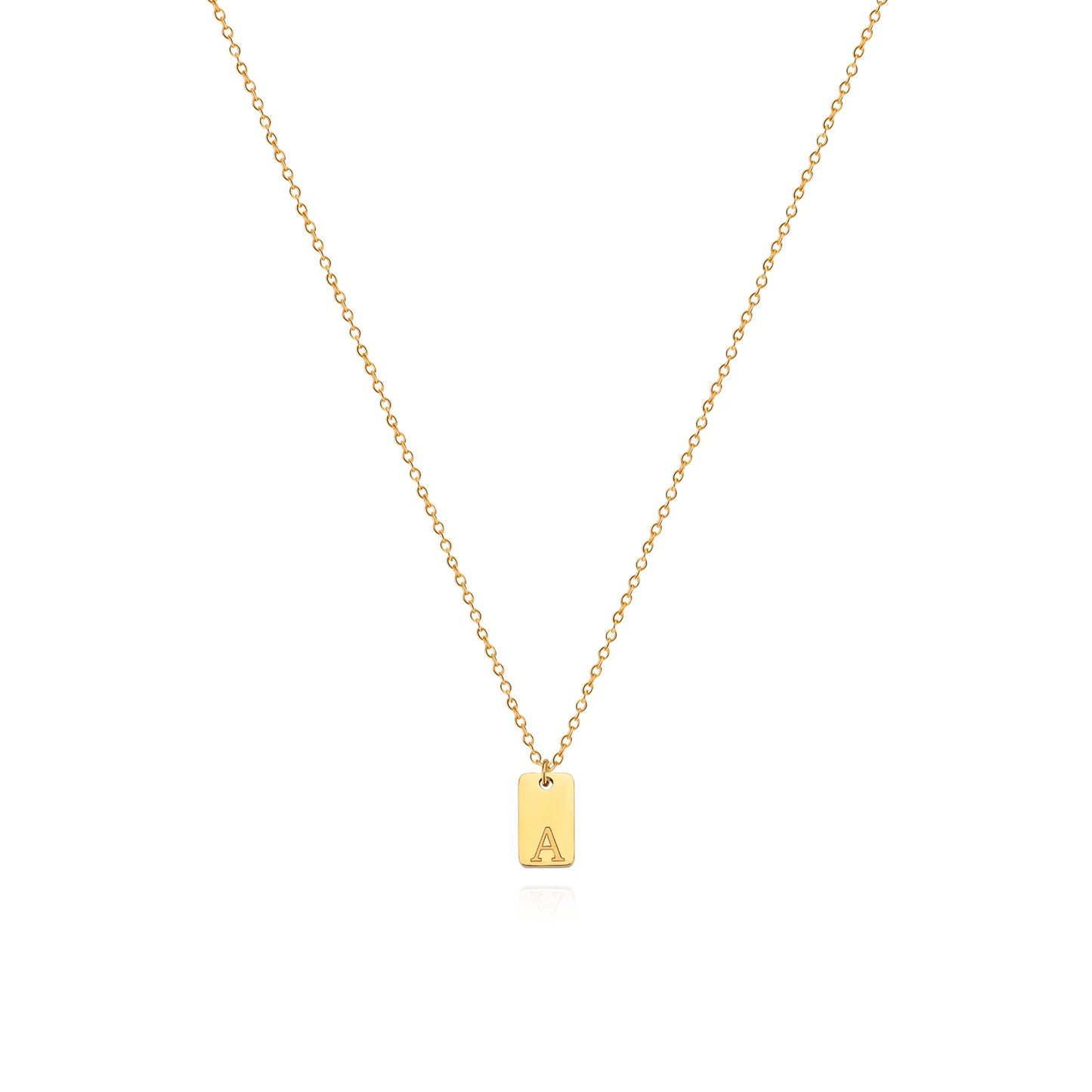 Unisex Engraved Initial Letter Necklace