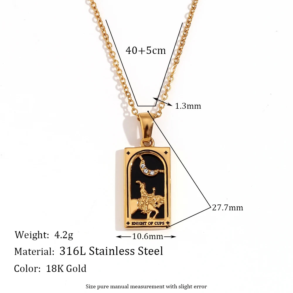 Gold Plated Tarot Card Necklace