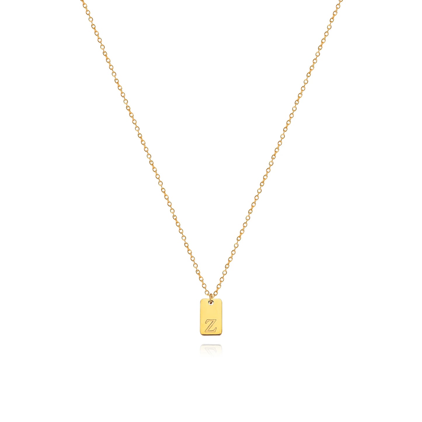 Unisex Engraved Initial Letter Necklace