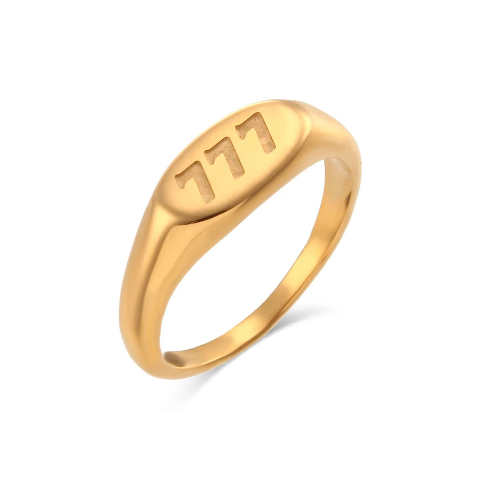 Gold Plated Angel Number Ring