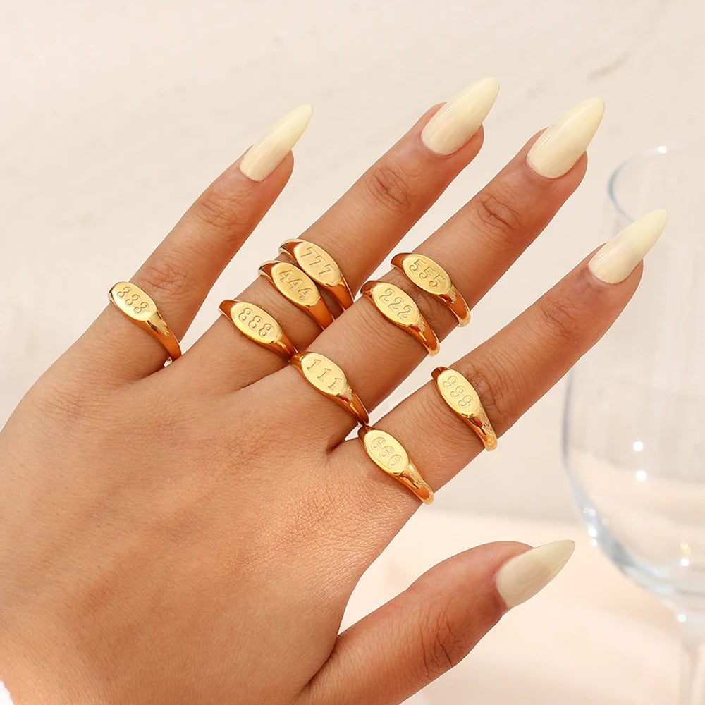 Gold Plated Angel Number Ring