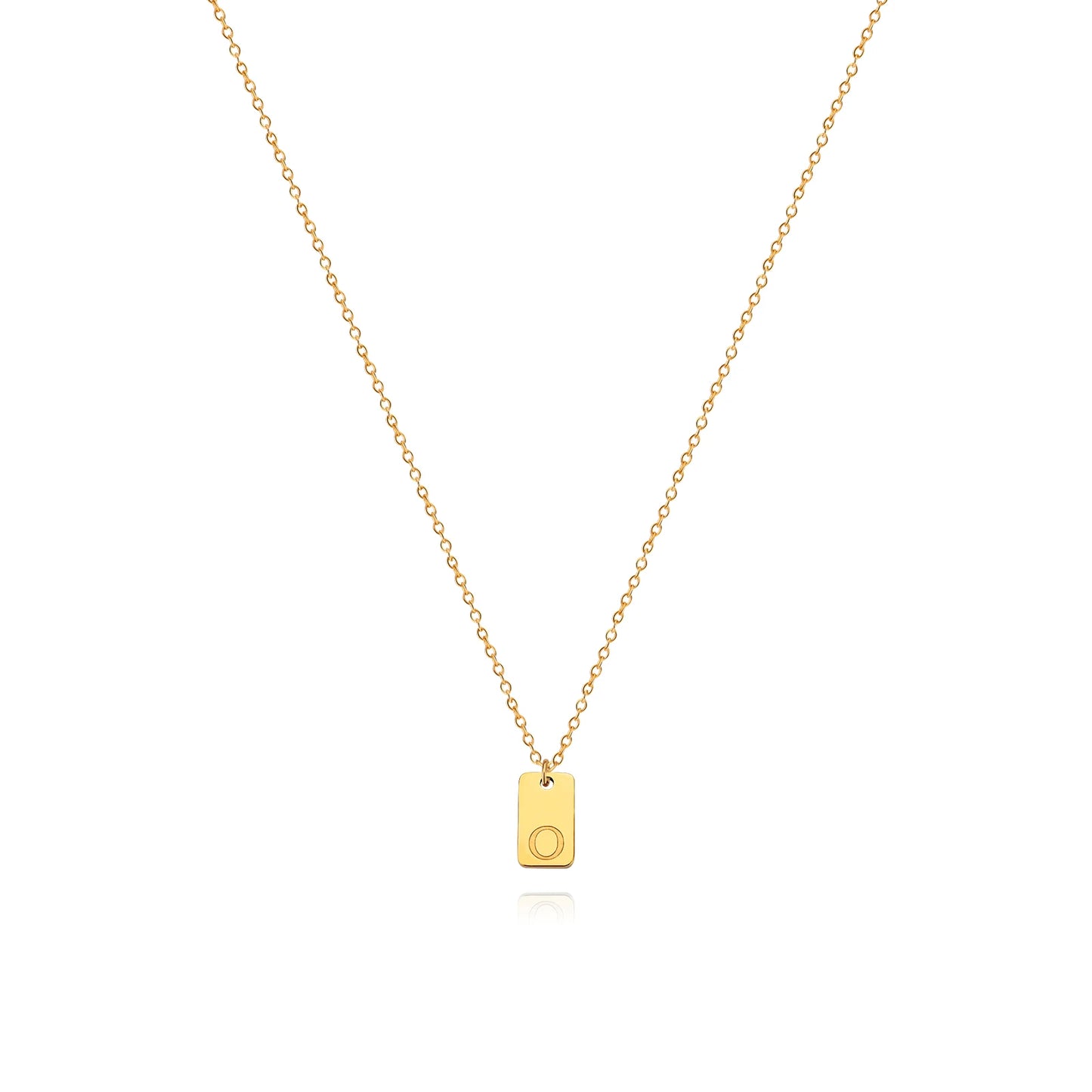 Unisex Engraved Initial Letter Necklace