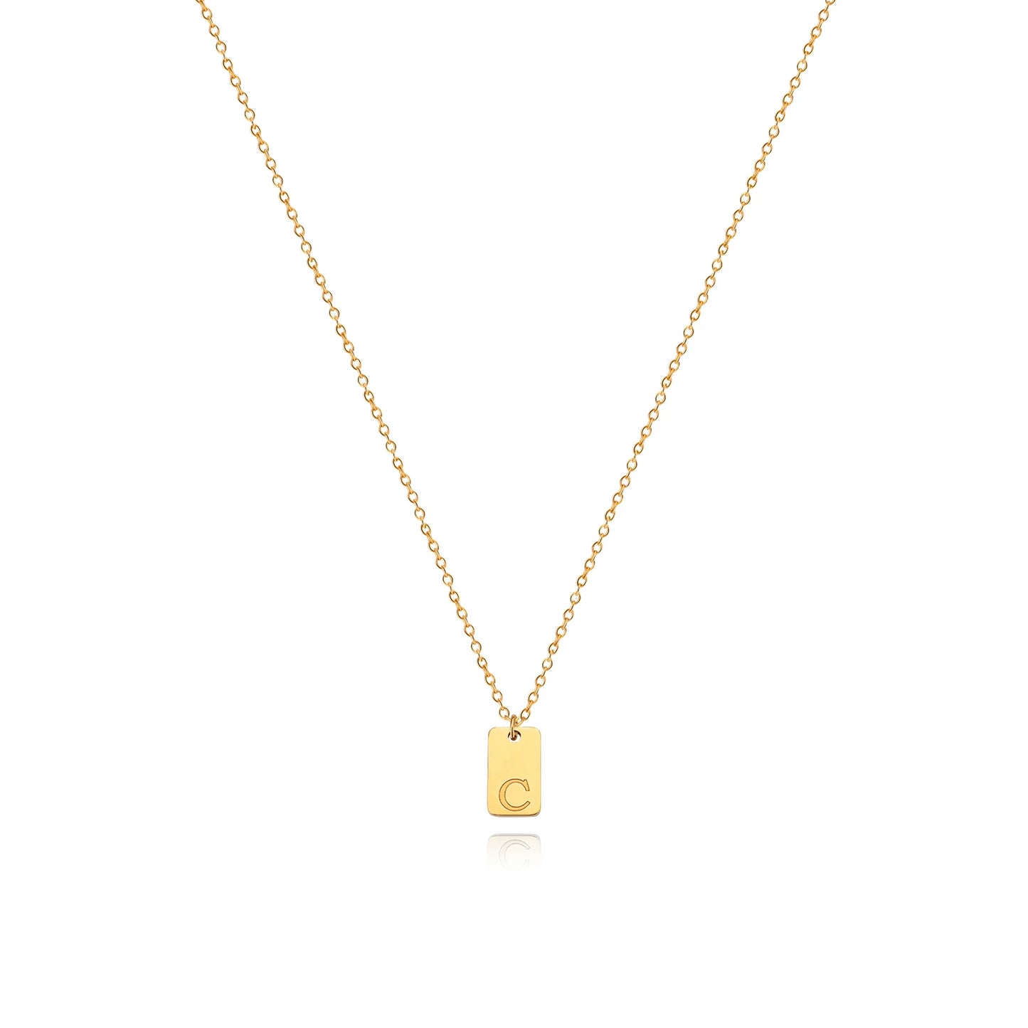 Unisex Engraved Initial Letter Necklace