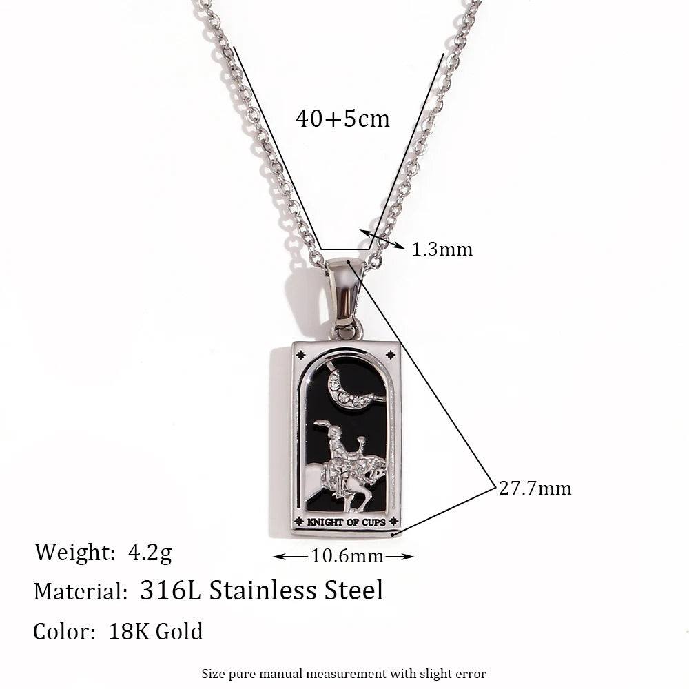 Gold Plated Tarot Card Necklace