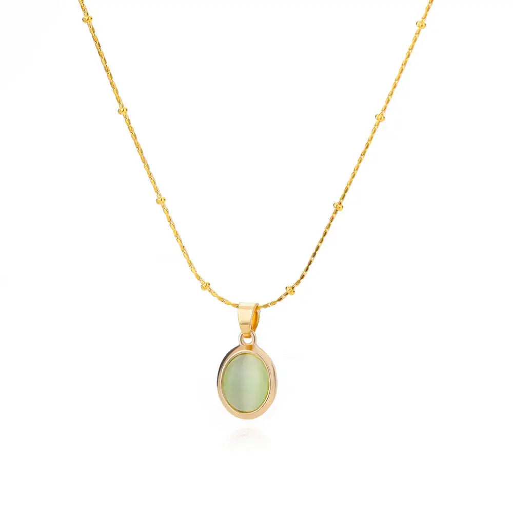 Oval Opal Necklace