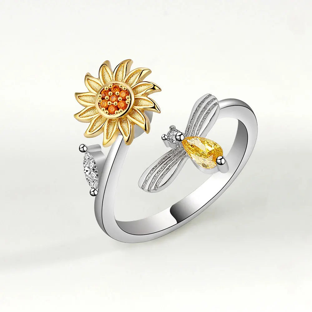 Bee & Sunflower Fidget Ring