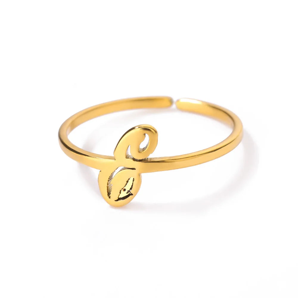 Calligraphy Initial Letter Ring