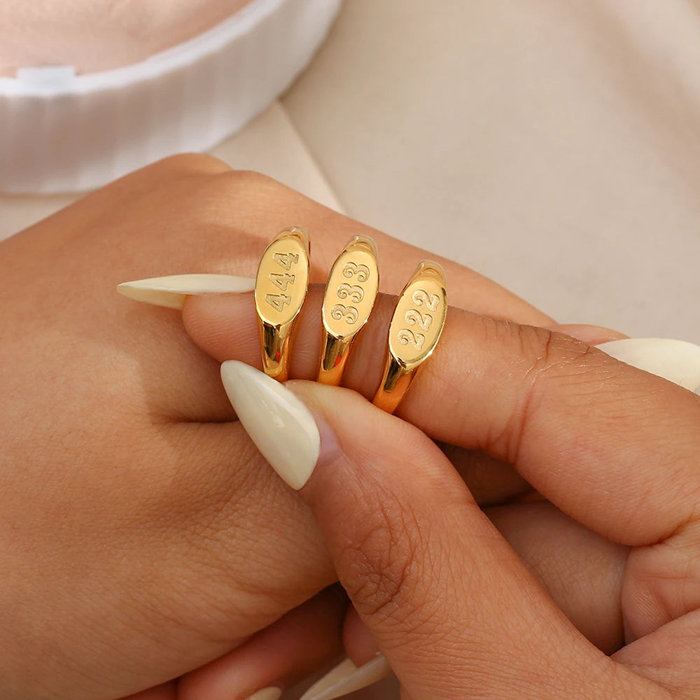 Gold Plated Angel Number Ring