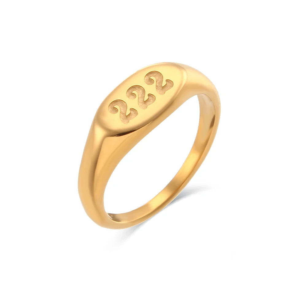 Gold Plated Angel Number Ring