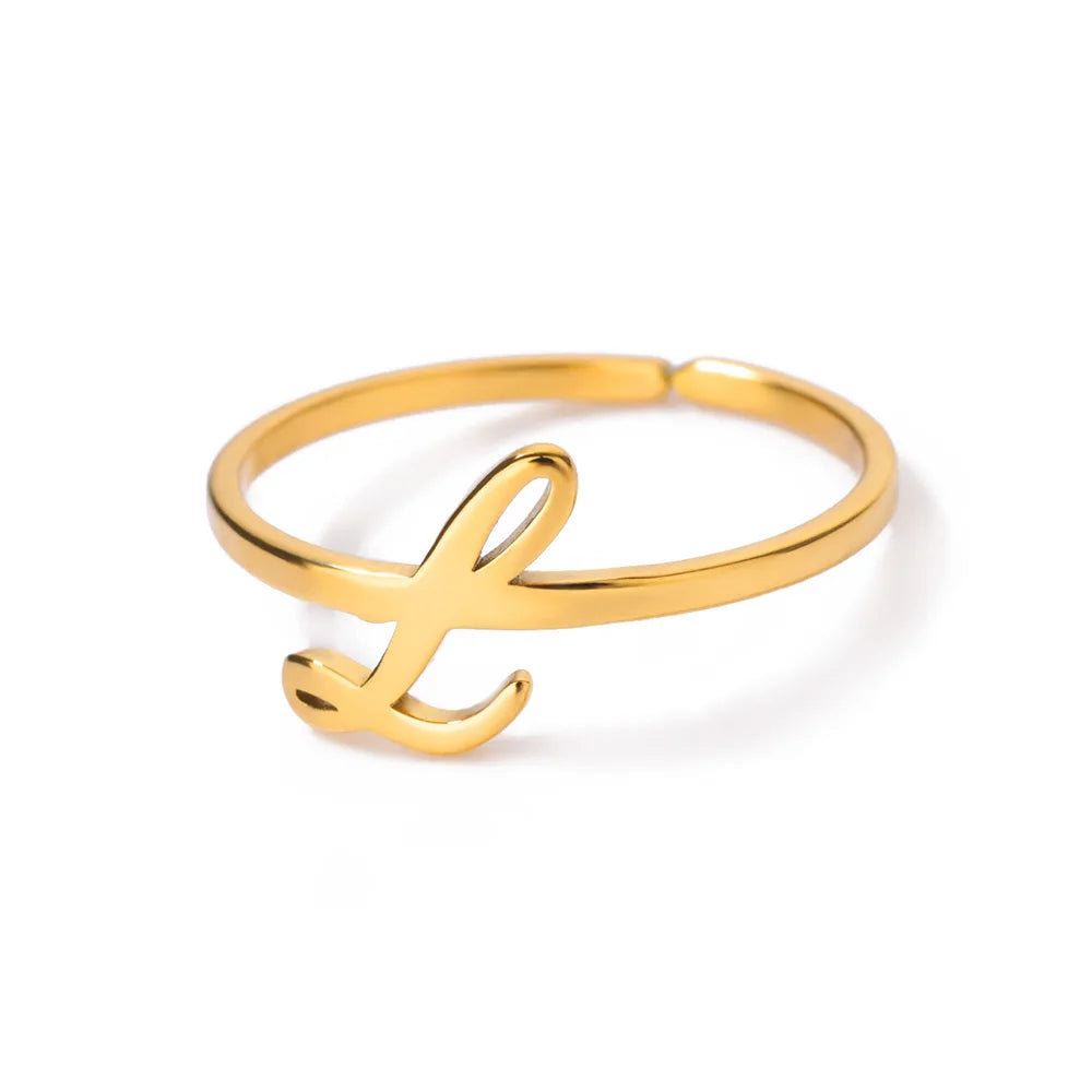 Calligraphy Initial Letter Ring